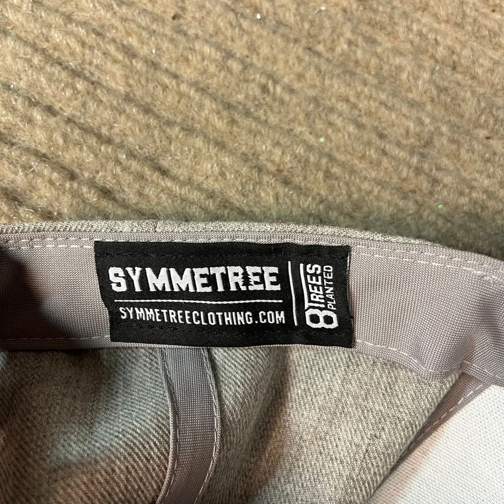 Symmetree Maine Pine Tree Star Snapback Hat Gray Wool Blend Yupoong Cap
